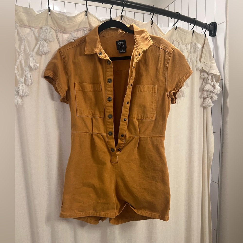 Brand: Urban Outfitters, BDG / Style: Denim Romper / Color: Orange